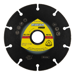 Disques à tronçonner diamantés Klingspor DT 600ACM 8 segments VG - brasés sous vide