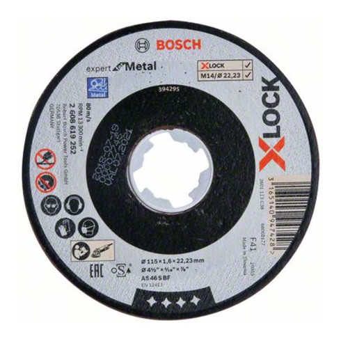 Disques à tronçonner droits X-LOCK Expert for Metal 115x1,6x22,23 mm AS 46 S BF, 115 mm, 1,6 mm
