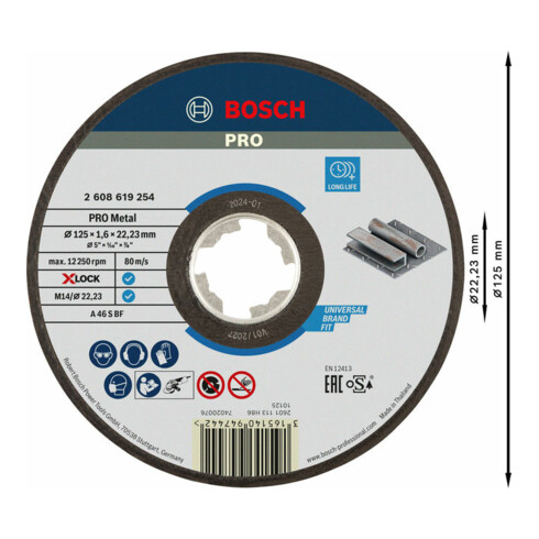 Bosch X-LOCK Cutting Disc Expert pour Metal AS 46 S BF