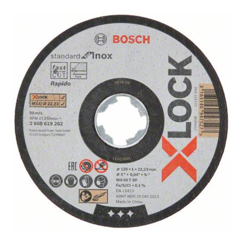 Disques à tronçonner droits Bosch X-LOCK Standard for Inox