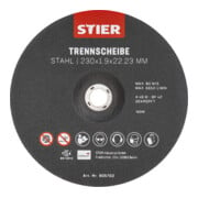 Disques à tronçonner STIER, acier, 230 x 1,9 x 22,23, forme 42, à moyeu déporté, 25 pièces