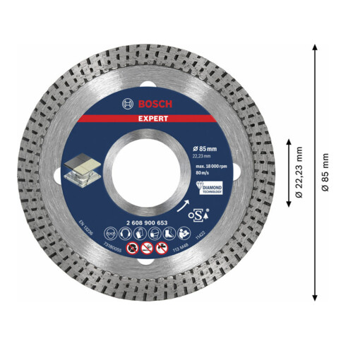 Disques de coupe Bosch EXPERT en céramique dure diamantée