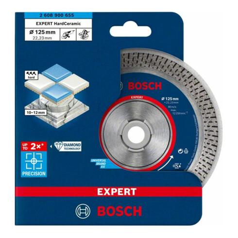 Disques de coupe Bosch Expert Hard Ceramic diamantés, 125 x 22,23 x 1,4 x 10 mm