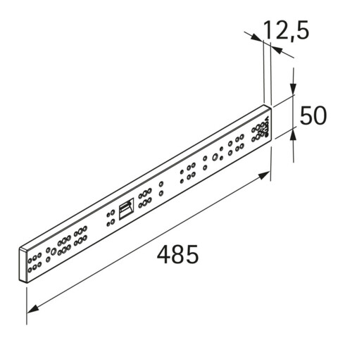 Distanzleiste, 25 x 486 x 50