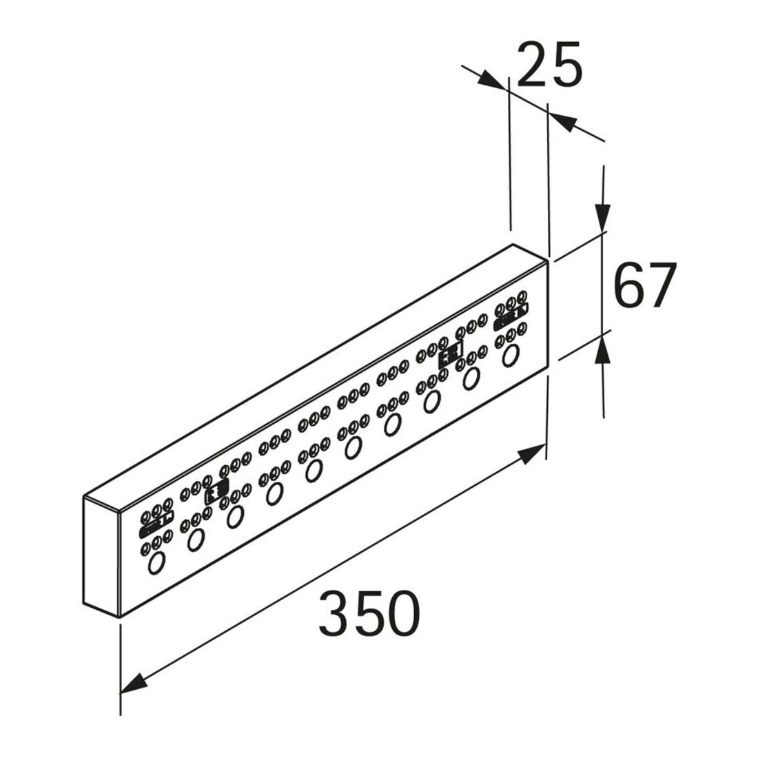 Distanzleiste Ku.L.270,300,350,400,450,500,550,650mm HETTICH