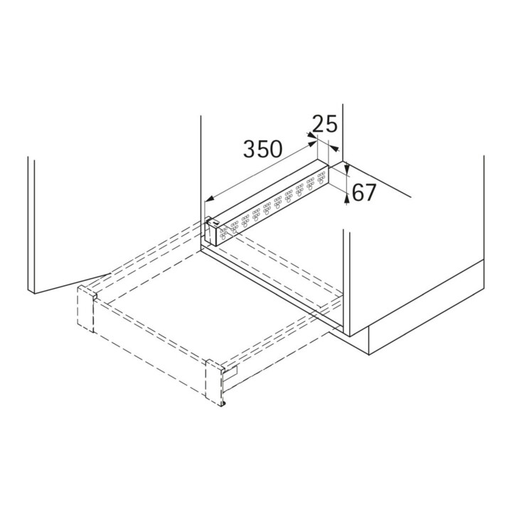 Distanzleiste Ku.L.270,300,350,400,450,500,550,650mm HETTICH
