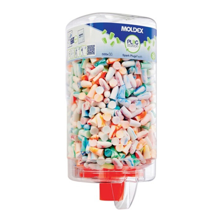 Distributeur de bouchons antibruit Moldex SparkPlugs 7850 dans une boîte distributrice SNR 35dB 500 paires