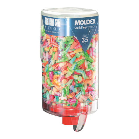 Distributeur de bouchons antibruit Moldex SparkPlugs 7850 dans une boîte distributrice SNR 35dB 500 paires