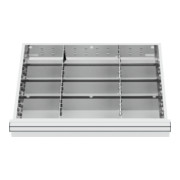 STIER Divisorio per cassetti divisorio in metallo BLH 100/125 mm dimensioni interne 600x450 mm 12 scomparti 6 x TW 175