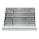 STIER Divisorio per cassetti divisorio in metallo BLH 150/175 mm dimensioni interne 500x450 mm 12 scomparti 6 x TW 125-1