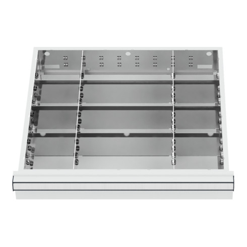 STIER Divisorio per cassetti divisorio in metallo BLH 150/175 mm dimensioni interne 500x450 mm 12 scomparti 6 x TW 125