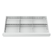 STIER Divisorio per cassetti divisorio in metallo BLH 150/175 mm dimensioni interne 800x450 mm 6 scomparti