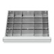 STIER Divisorio per cassetti divisorio in metallo BLH 75 mm dimensioni interne 500x450 mm 20 scomparti 6 x TW 75-1
