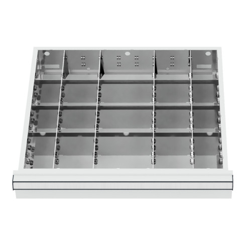 STIER Divisorio per cassetti divisorio in metallo BLH 75 mm dimensioni interne 500x450 mm 20 scomparti 6 x TW 75