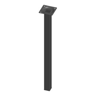 DIY, Pied de meuble sous-plan 11101 25x1,2x400mm, diamètre 25/25 noir