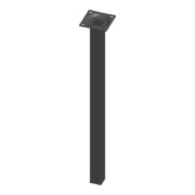 DIY, Pied de meuble sous-plan 11101 25x1,2x400mm, diamètre 25/25 noir