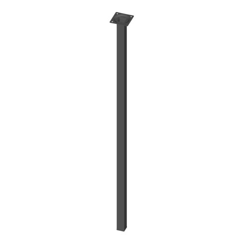 DIY, Pied de meuble sous-plan 11101 25x1,2x800mm, diamètre 25/25 noir
