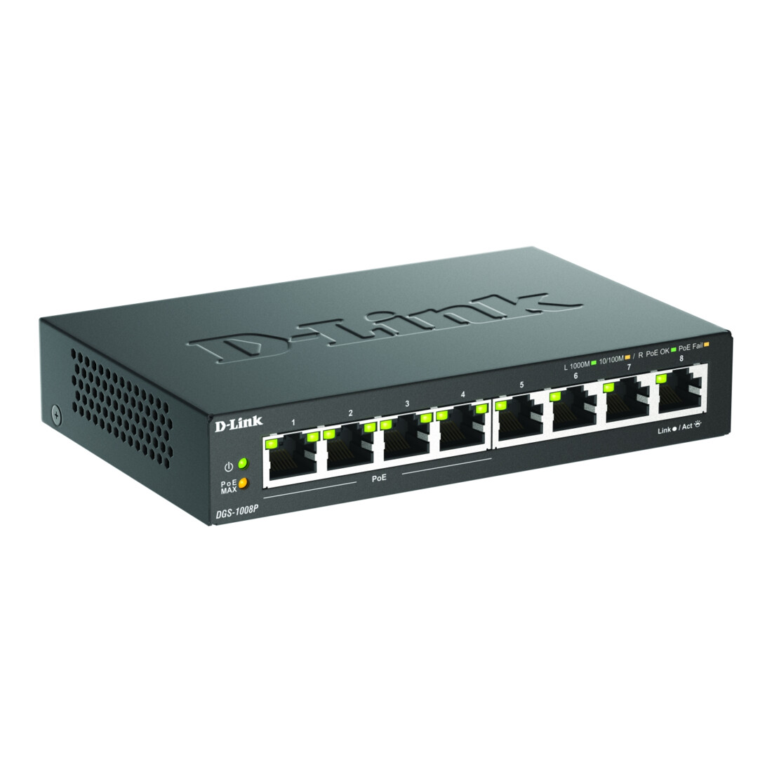DLink 8 ports Gigabit Switch PoE Layer 2 DGS-1008P/E