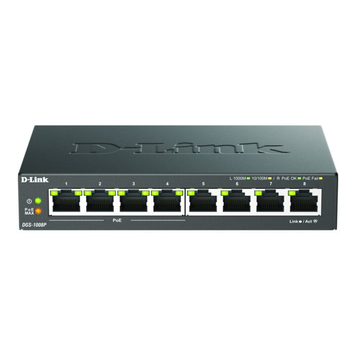 DLink Deutschland 8-Port Gigabit Switch PoE Layer 2 DGS-1008P/E