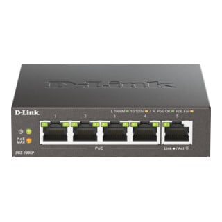 DLink Deutschland Gigabit PoE+ Switch 5-Port Desktop DGS-1005P/E