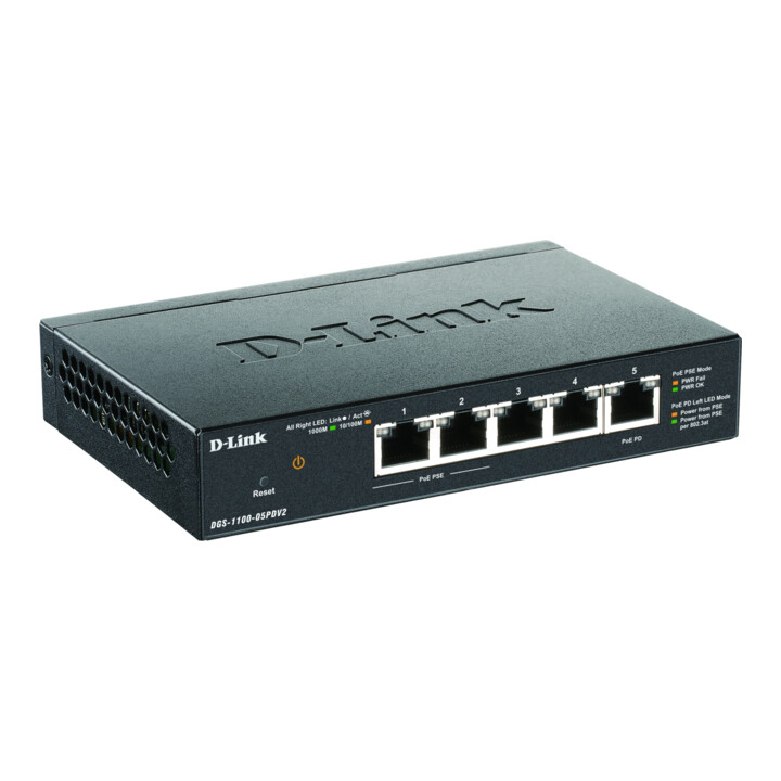 DLink Gigabit Smart Switch 5 ports PoE DGS-1100-05PDV2