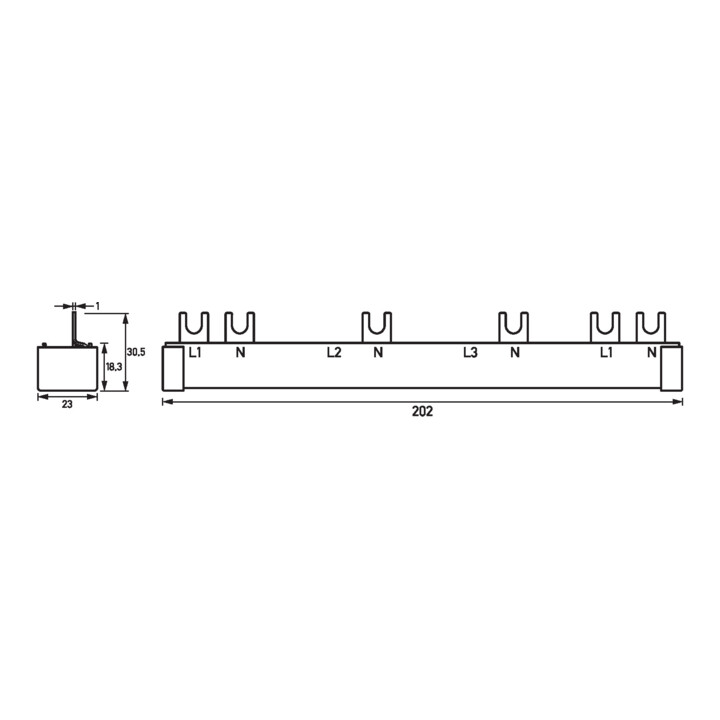Doepke Barrette de phase B G12TE-3/N/S-10