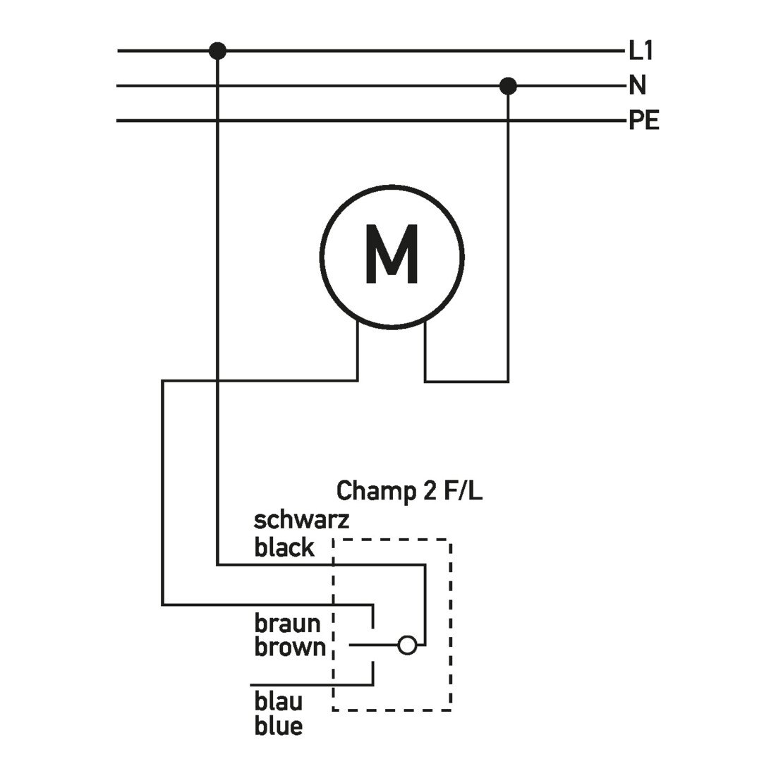 Doepke Interrupteur flottant avec câble 10 m Champ 2 G-L/F 10 m