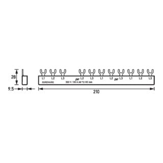 DOEPKE Phasenschiene EV-S G 3/N.8.120 3-polig 12 TE 63 A