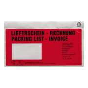 Dokumententasche Lieferschein- Rechnung DL mF sk rt 250 St./Pack.