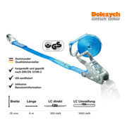 Dolezych Sangle d’arrimage DoZurr 1000 2 pièces, 6 m