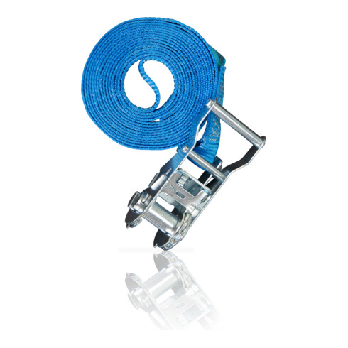 Dolezych Sangle d'arrimage L.4m I.25mm avec mini-cric LC : 1000 daN monobloc, bleu