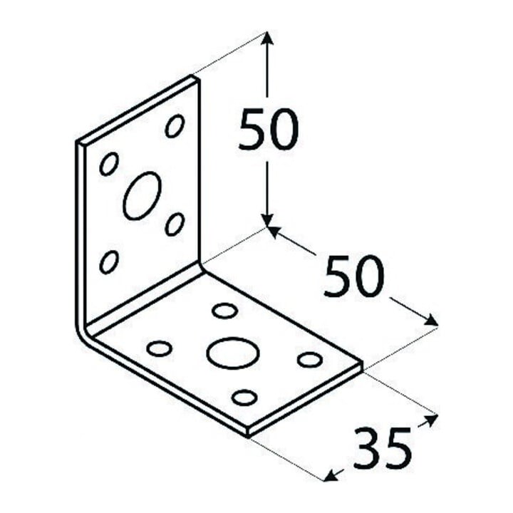 domax Équerre sans nervure 50x50x35x2,5mm