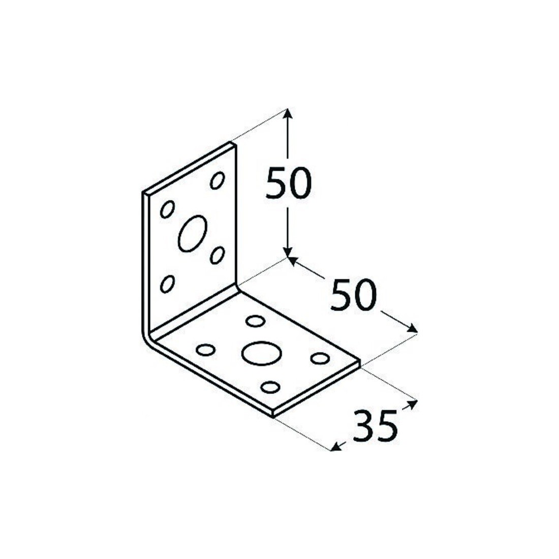 domax Équerre sans nervure 50x50x35x2,5mm
