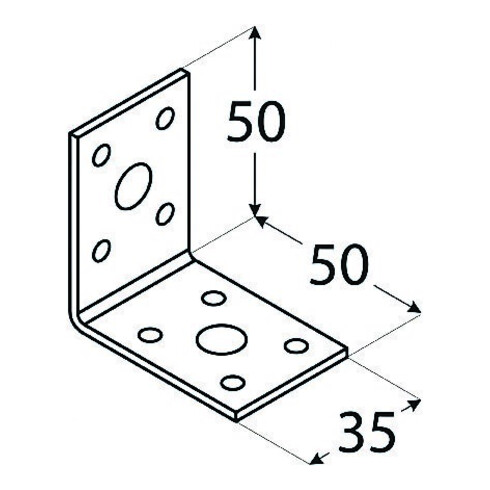 domax Équerre sans nervure 50x50x35x2,5mm