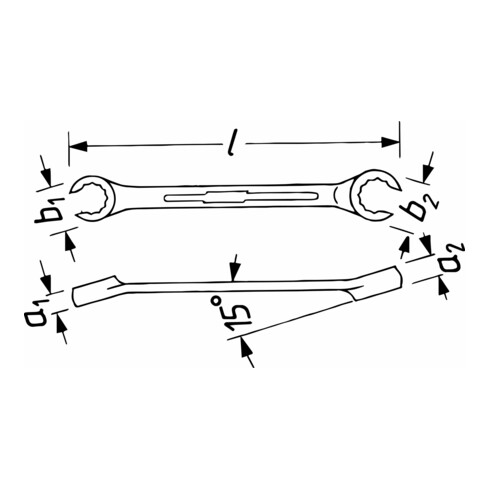 Doppelringschlüssel 612 24x27mm 260mm HAZET