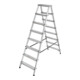Doppelstufenleiter Aluminium 2x8 Stufen Höhe Stehleiter 1,68m-1
