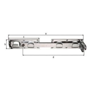 Doppeltorüberwurf L/R verwendbar 430x70x180x333mm Loch-Ø5mm 12 GAH