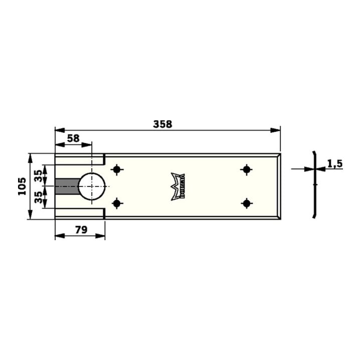 Dorma Deckplatte BTS 80/BTS 80 F/BTS 80 EMB/BTS VA feinmatt