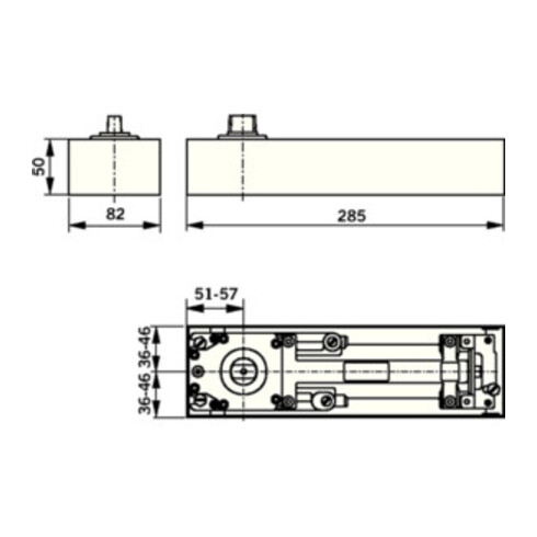 Dorma Fermeture de porte au sol BTS 75 V avec maintien à 90 degrés Largeur vantail max. 1100 mm