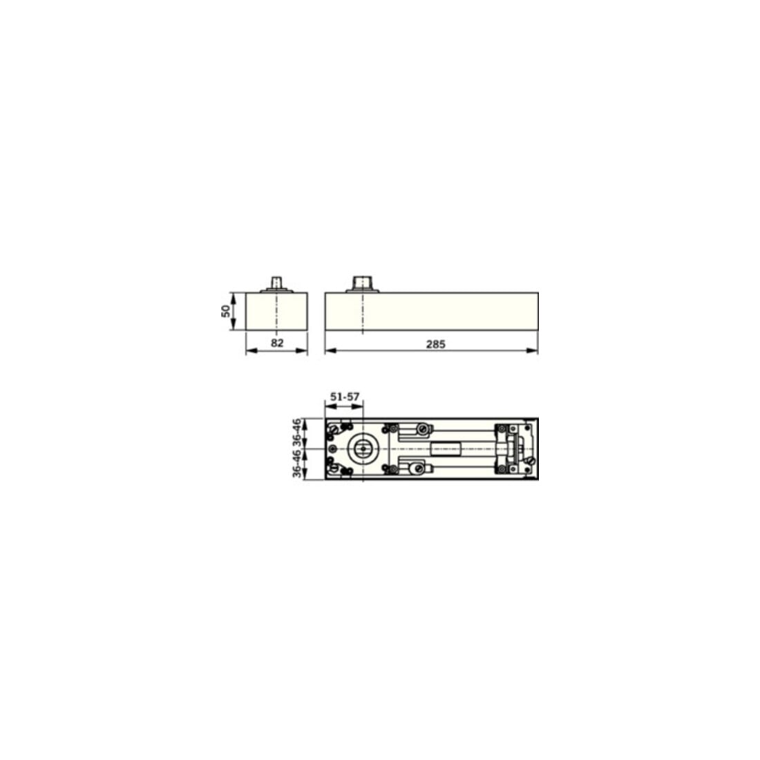 Dorma Fermeture de porte au sol BTS 75 V avec maintien à 90 degrés Largeur vantail max. 1100 mm