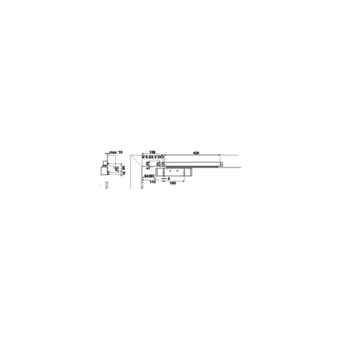 Dorma Fermeture de porte coulissante TS 93 sans GS, Gr.EN 2-5 blanc (RAL 9010)