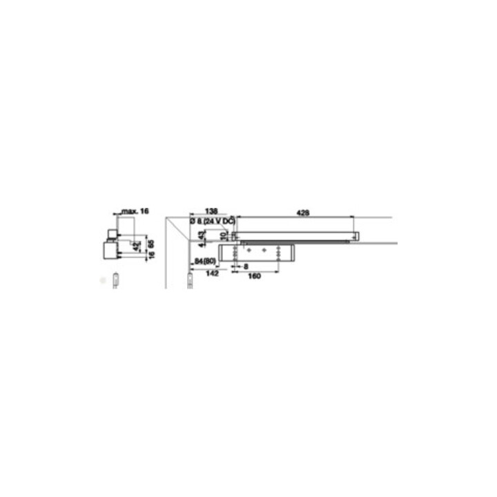 Dorma Gleitschienentürschließer TS 93 ohne GS, Gr.EN 2-5 weiß (RAL 9010)