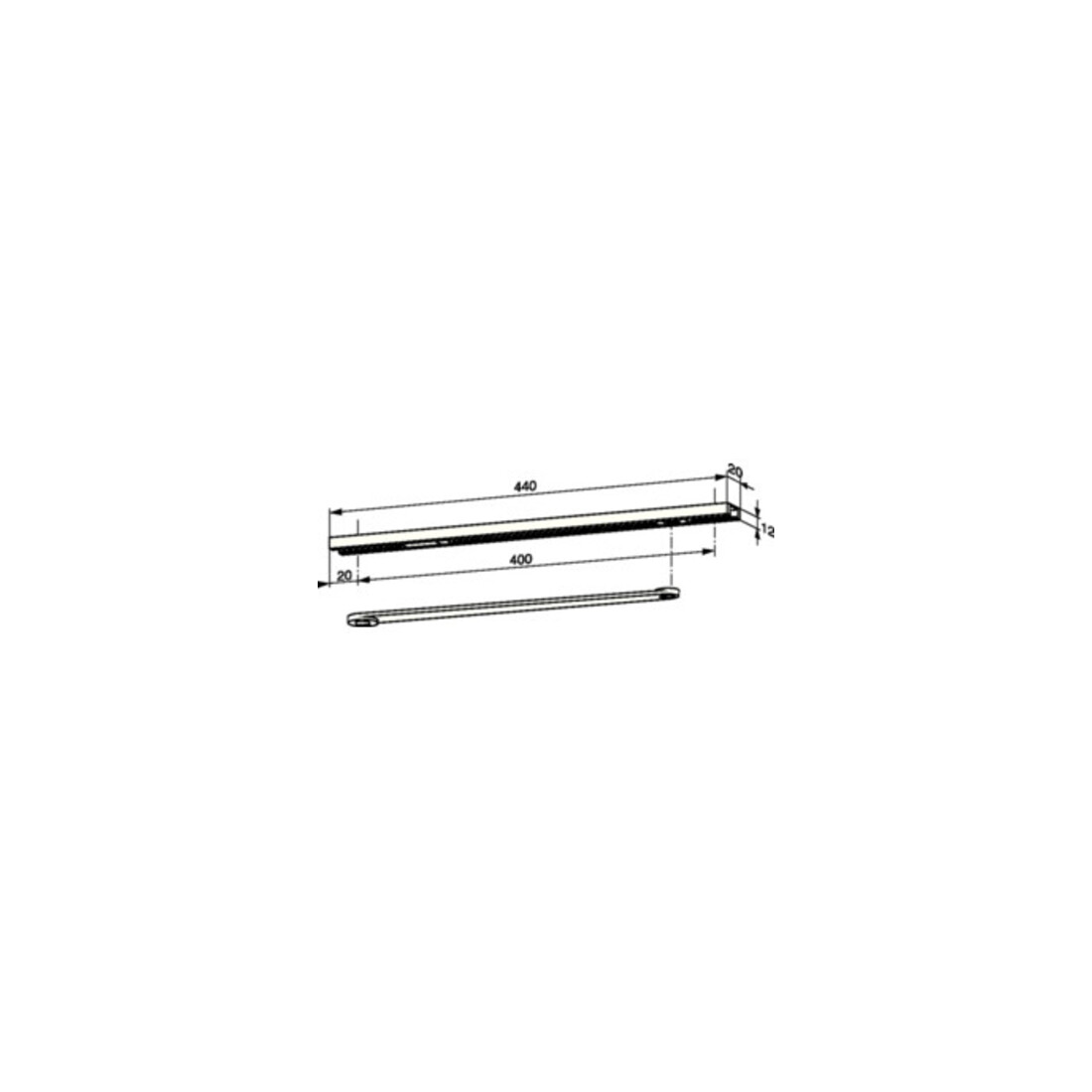 Dorma Glissière G 96 N pour ITS 96 31x20mm méc. DIN L
