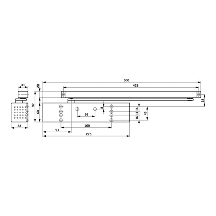 dormakaba Gleits.-Türschl.TS 93 B Basic Normalmont.Bands.silber EN 2-5