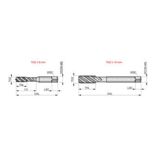 Dormer Gewindebohrer EGM M8 6H HSS blank 2xD Spiral genutet