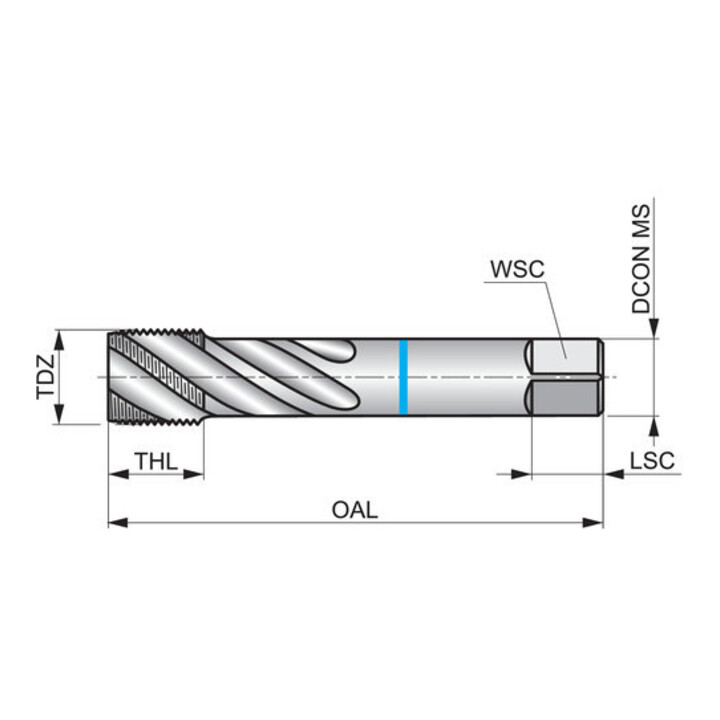 Dormer Gewindebohrer HSSE-PM BSP DIN5156 1" vaporisiert blau 2xD