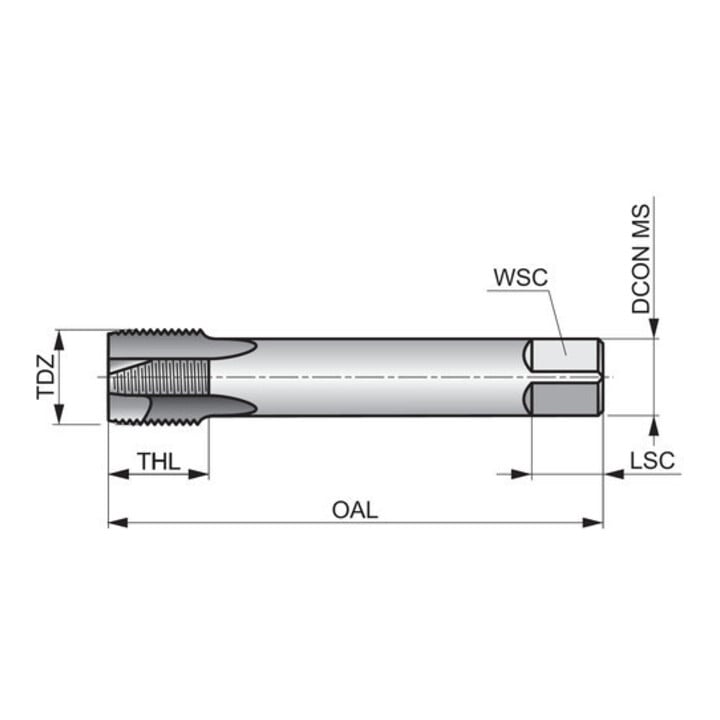 Dormer Gewindebohrer HSSE-PM BSW WN B 2,5xD G1/2" vaporisiert
