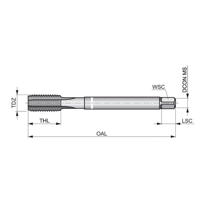 Dormer Gewindebohrer HSSE-PM M10 DIN376 6HX C 2xD vaporisiert Weißr.