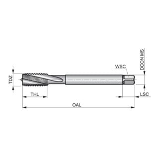 Dormer Gewindebohrer HSSE-PM M14 DIN 376 6H C 1,5xD Blank