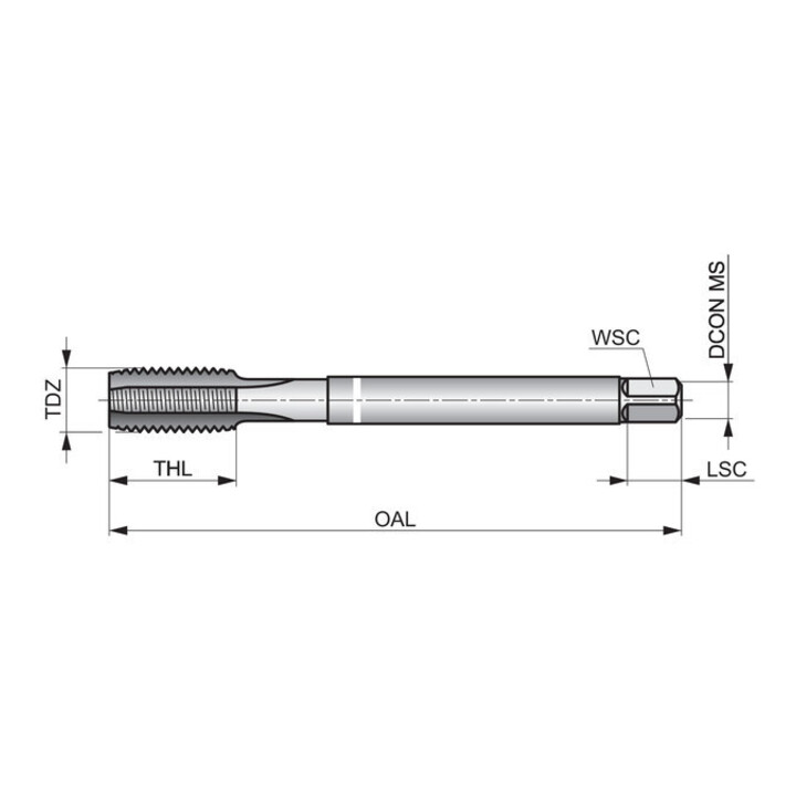 Dormer Gewindebohrer HSSE-PM M8 DIN 376 6HX C 2xD vaporisiert Weißr.